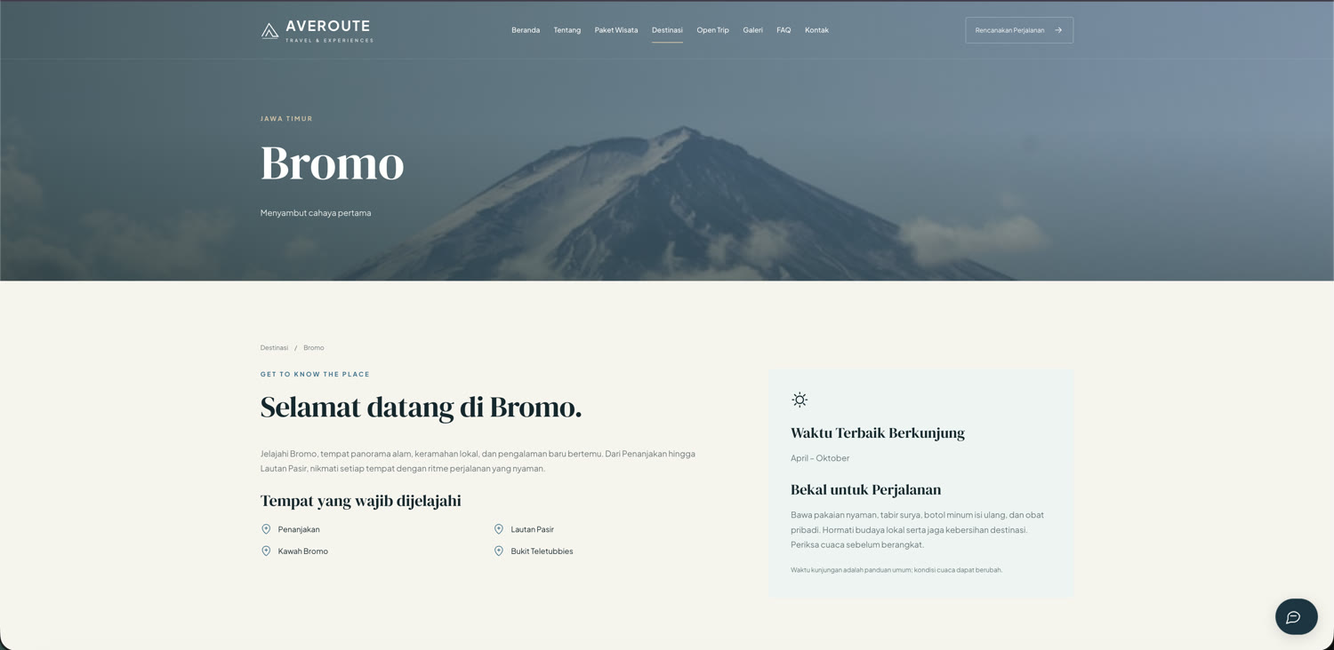 Dokumentasi AVEROUTE TRAVEL — visual 3