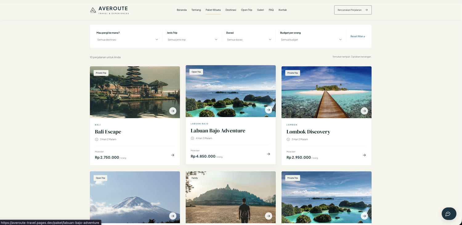 Dokumentasi AVEROUTE TRAVEL — visual 2