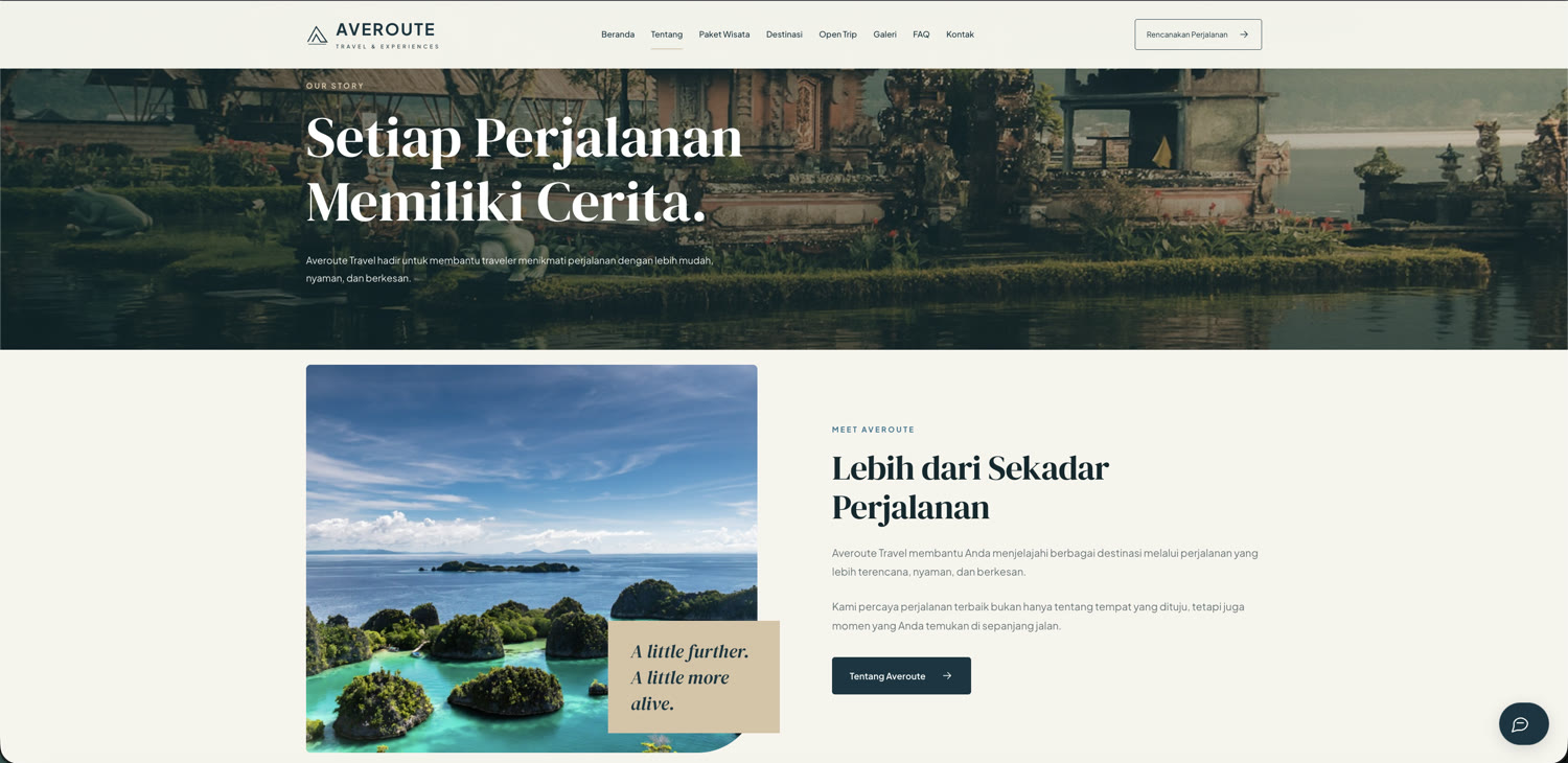 Dokumentasi AVEROUTE TRAVEL — visual 4