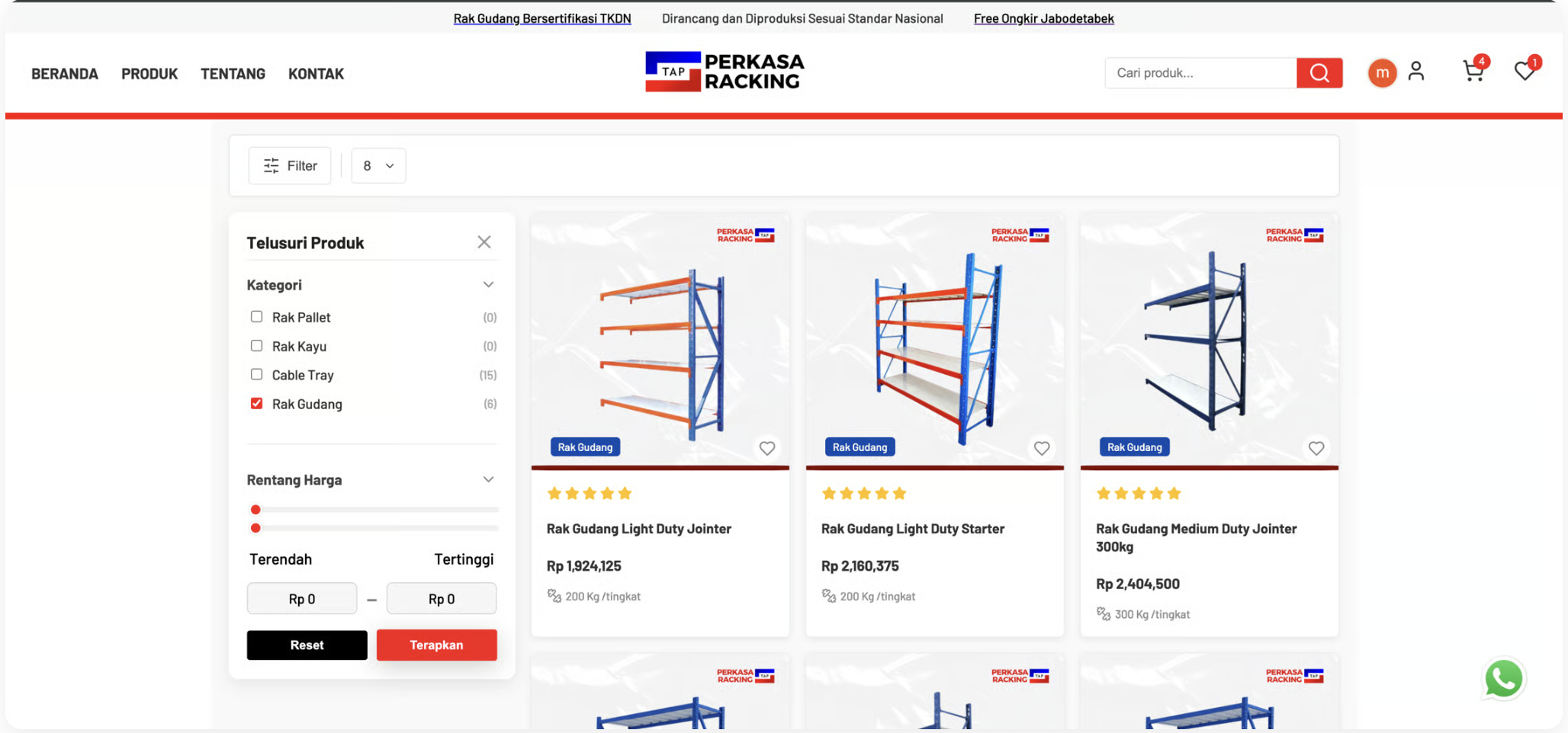 Dokumentasi project PERKASA SHOP